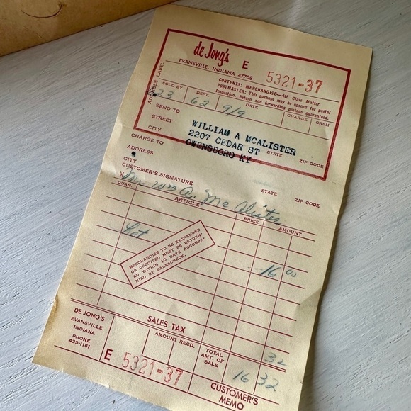 ORIGINAL, DE JONG’S, TILT HAT WITH ORIGINAL HATBOX & RECEIPT. main image 13